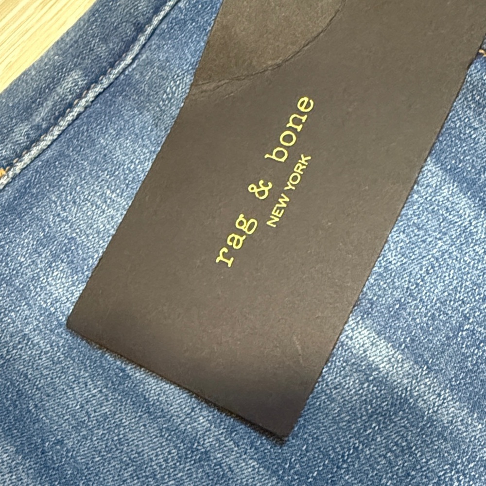 Rag & Bone Distressed Blue Mid-Rise Ankle Skinny Jeans NEW - Picture 3 of 12